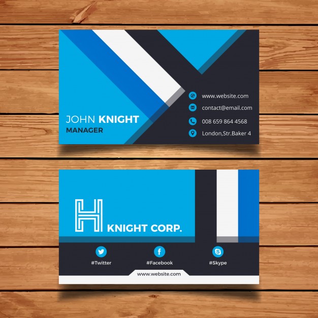 626x626 Blue Corporate Business Card Vector Free Download