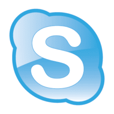 skype logo business card