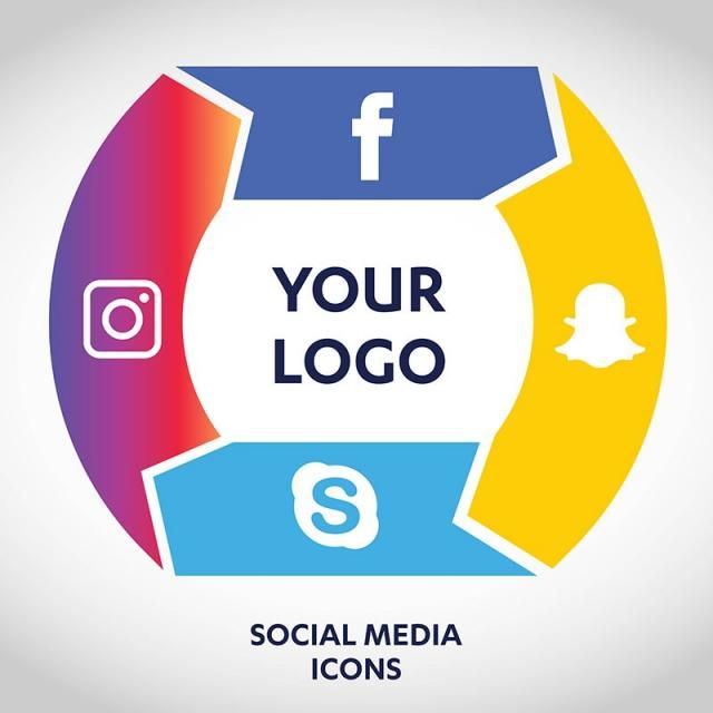 640x640 Social Media Icons Set Network Background Smiley Face Share