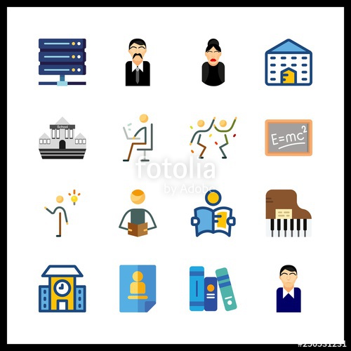 500x500 Learning Icon Vector Illustration Learning Set Skype