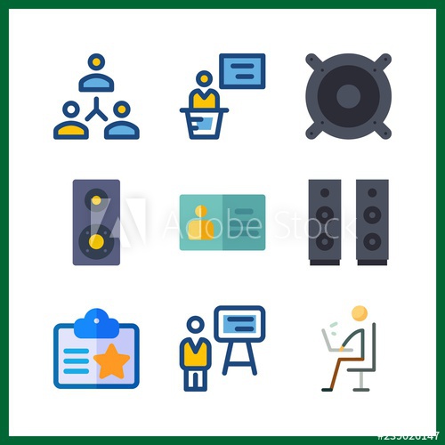 500x500 Conference Icon Vector Illustration Conference Set Id Card