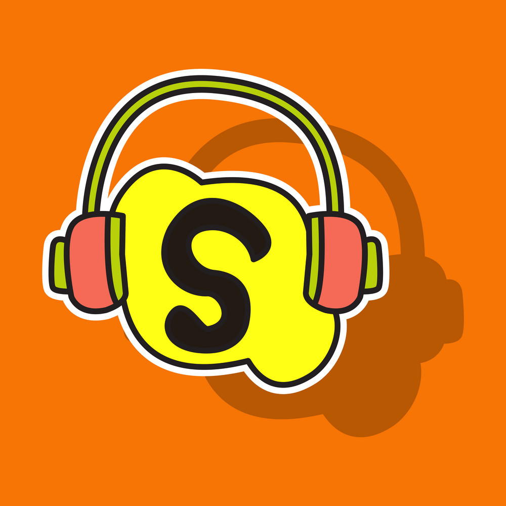 1000x1000 Sticker Unusual Look Skype Logo Vector Free