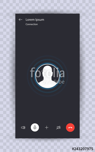 313x500 Skype Call Screen Template Mobile Skype Layout, Mockup Skype Ui