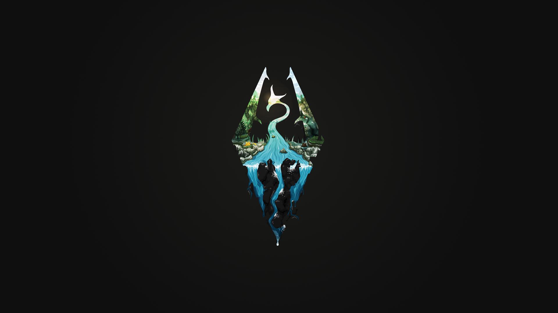 1920x1080 Skyrim Logo Wallpaper