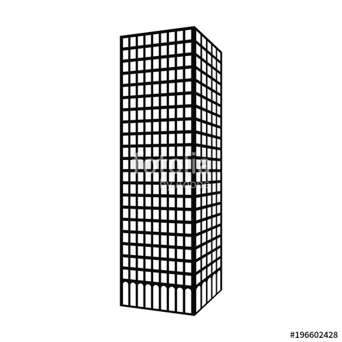 500x500 Silhouette Of Skyscraper Vector Icon Stock Image And Royalty
