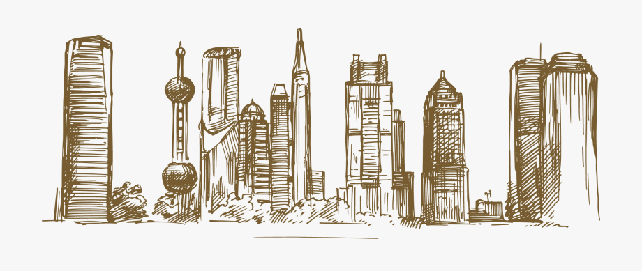 920x389 Skyscraper Vector Landmark Shanghai