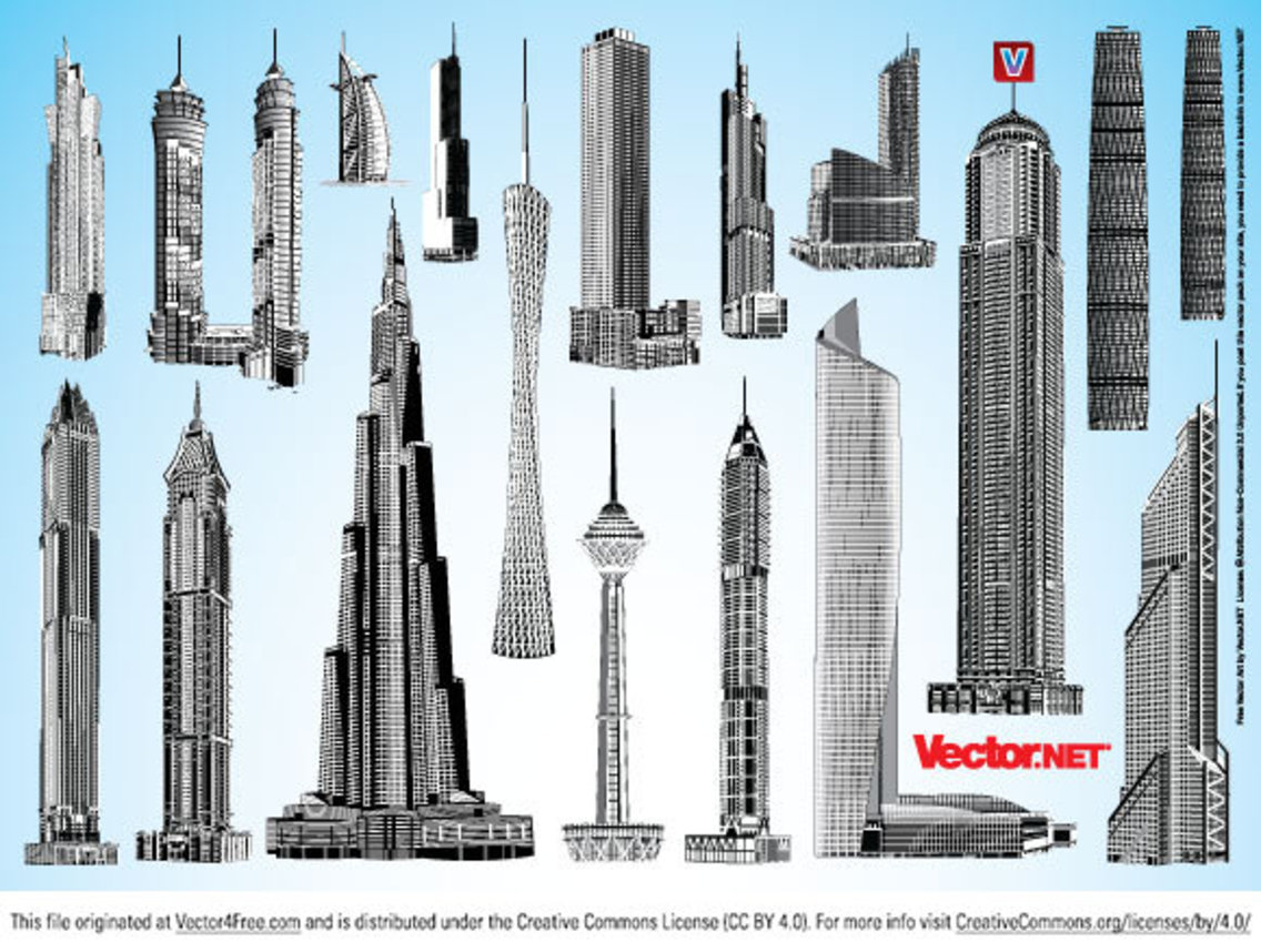 1136x858 Skyscraper Vector Pack