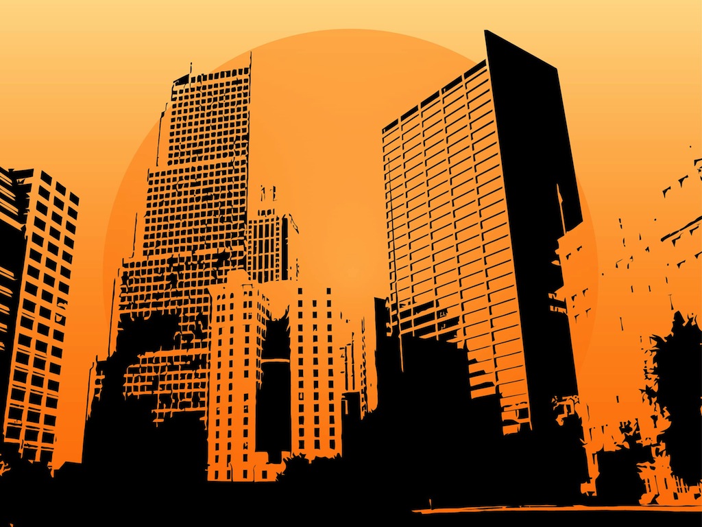 1024x768 Skyscrapers Vector Vector Art Graphics