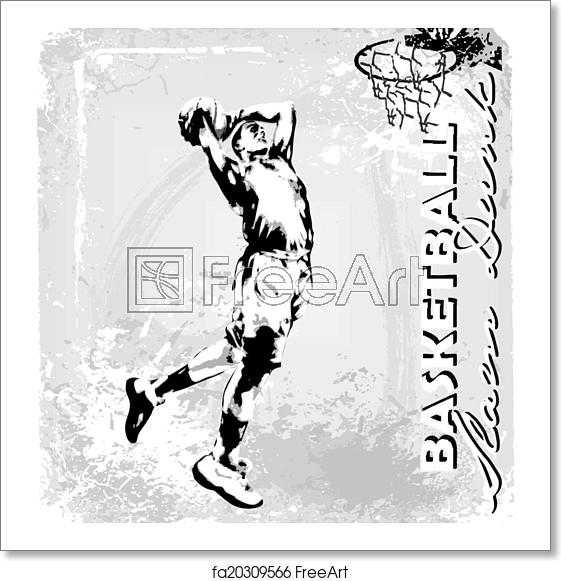 561x581 Free Art Print Of Basketball Slam Dunk Basketball Vector