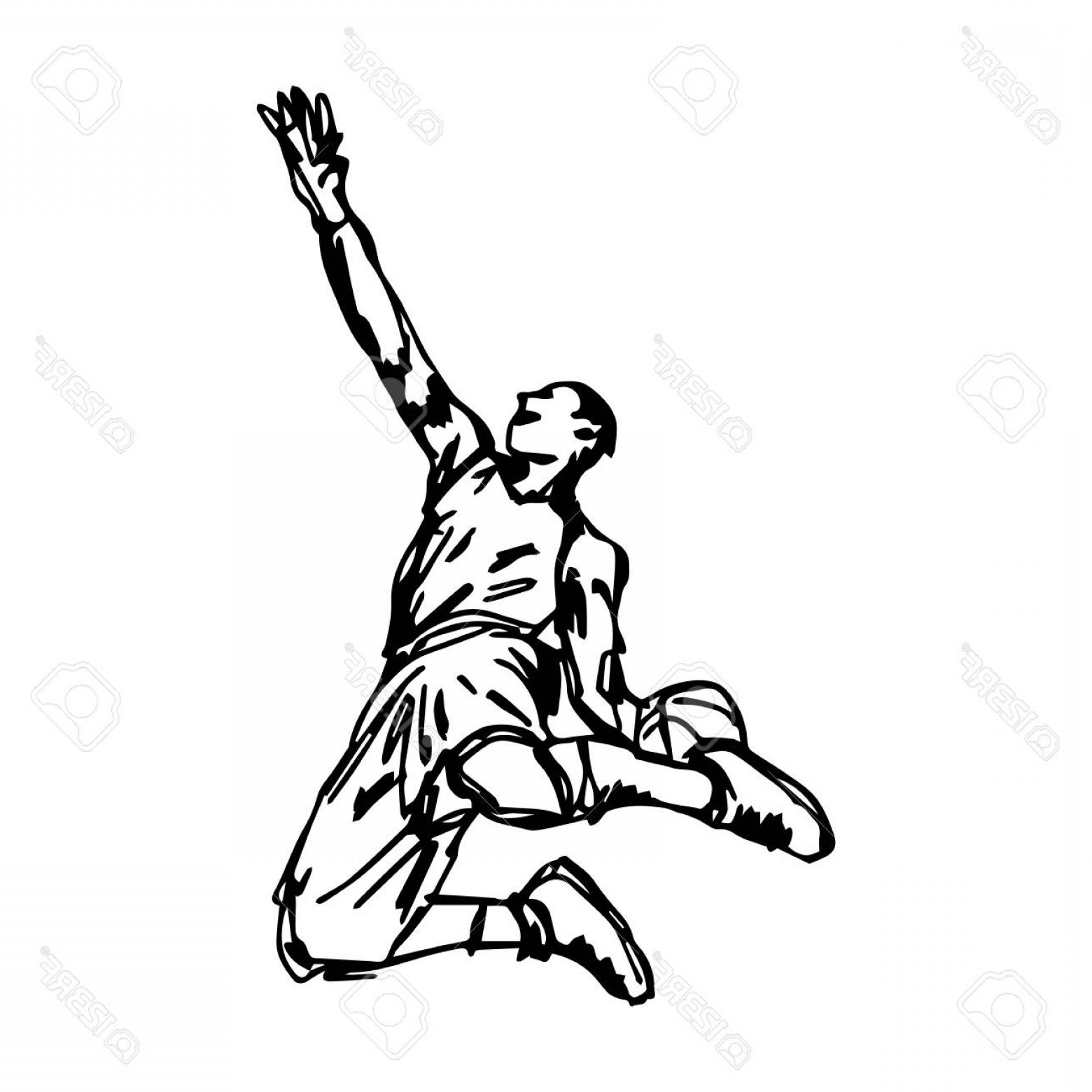 1560x1560 Photostock Vector Basketball Player Making Slam Dunk Vector