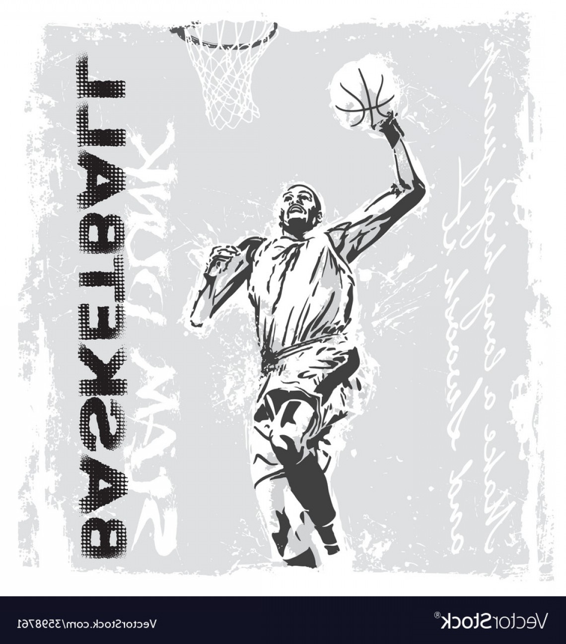 1140x1296 Slam Dunk Basketball Player Vector Handandbeak
