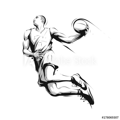 500x500 Basketball Player Slam Dunk