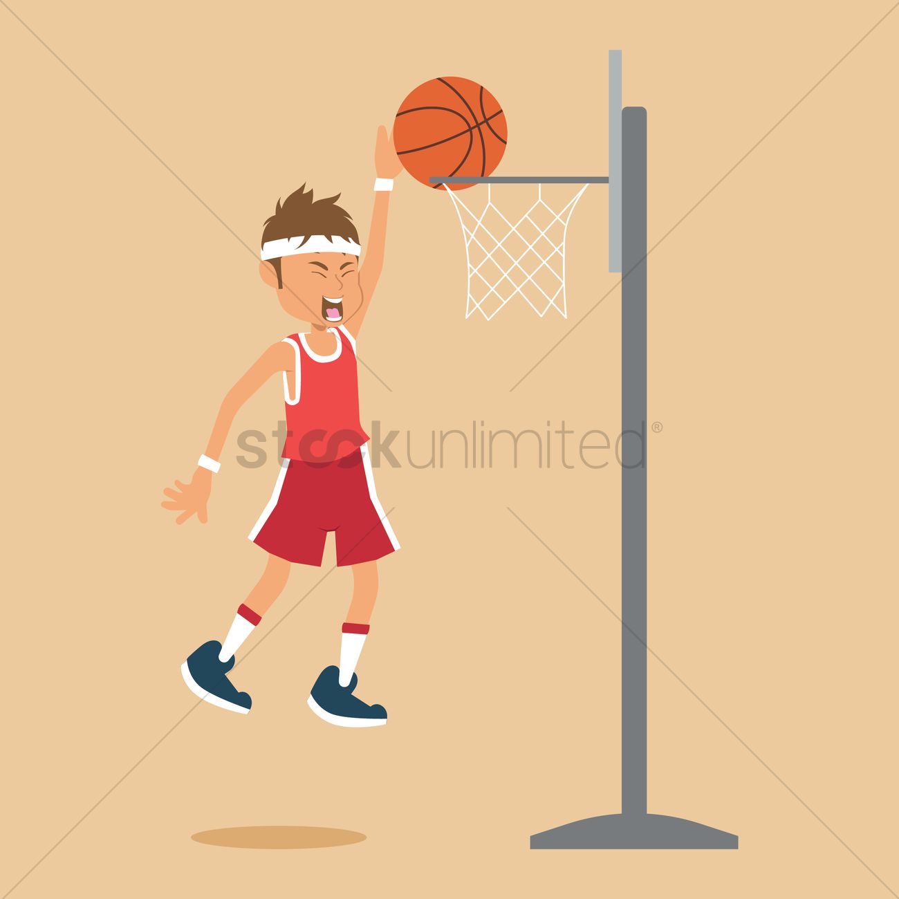 1300x1300 Basketball Player Attempting A Slam Dunk Vector Image