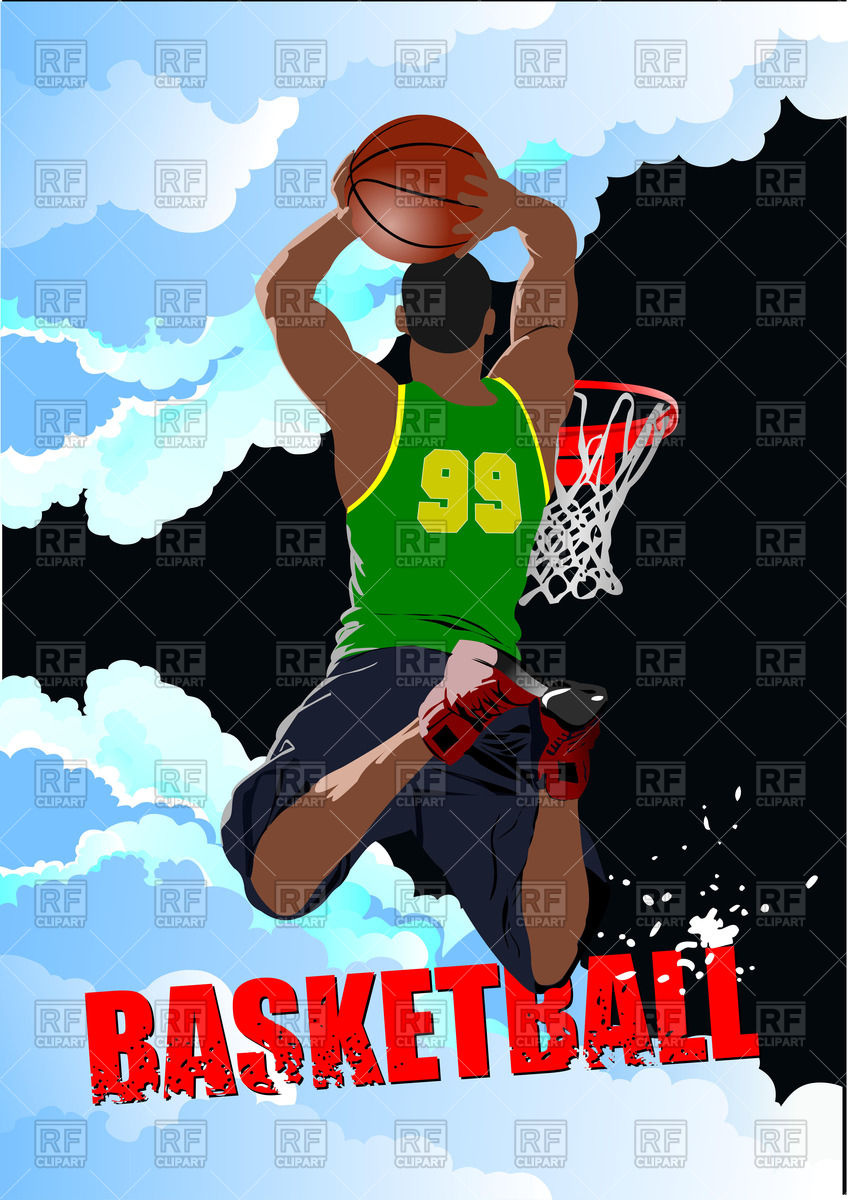 848x1200 Basketball Player Doing Slam Dunk Vector Image Of People Leonido