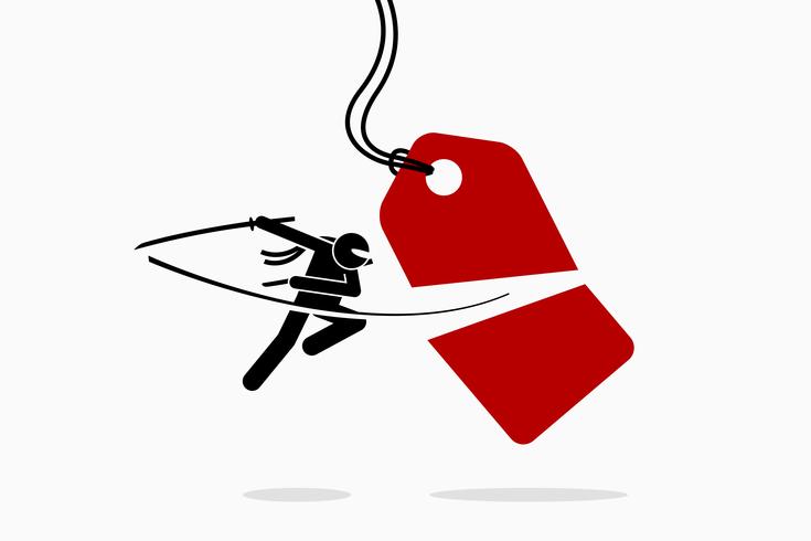 735x490 Ninja Cuts And Slash A Price Tag Into Half