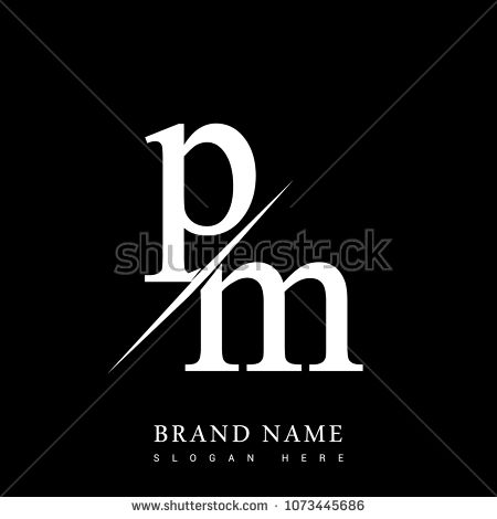 450x470 Initial Logo Letter Pm For Company Name Black And White Color