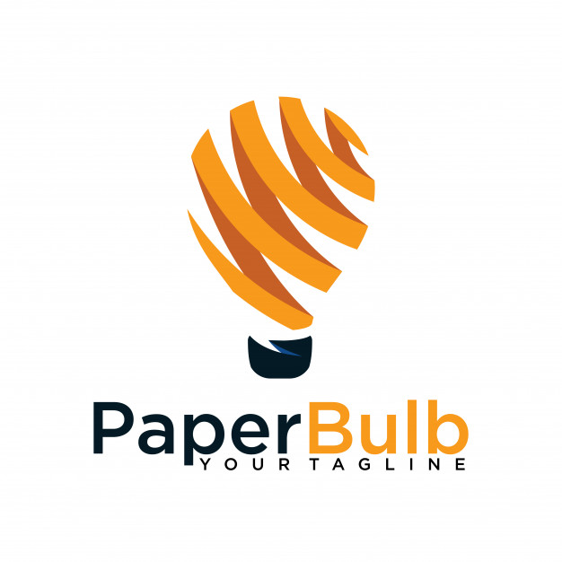 626x626 Bulb Paper Slash Logo Design Template Isolated Vector Premium