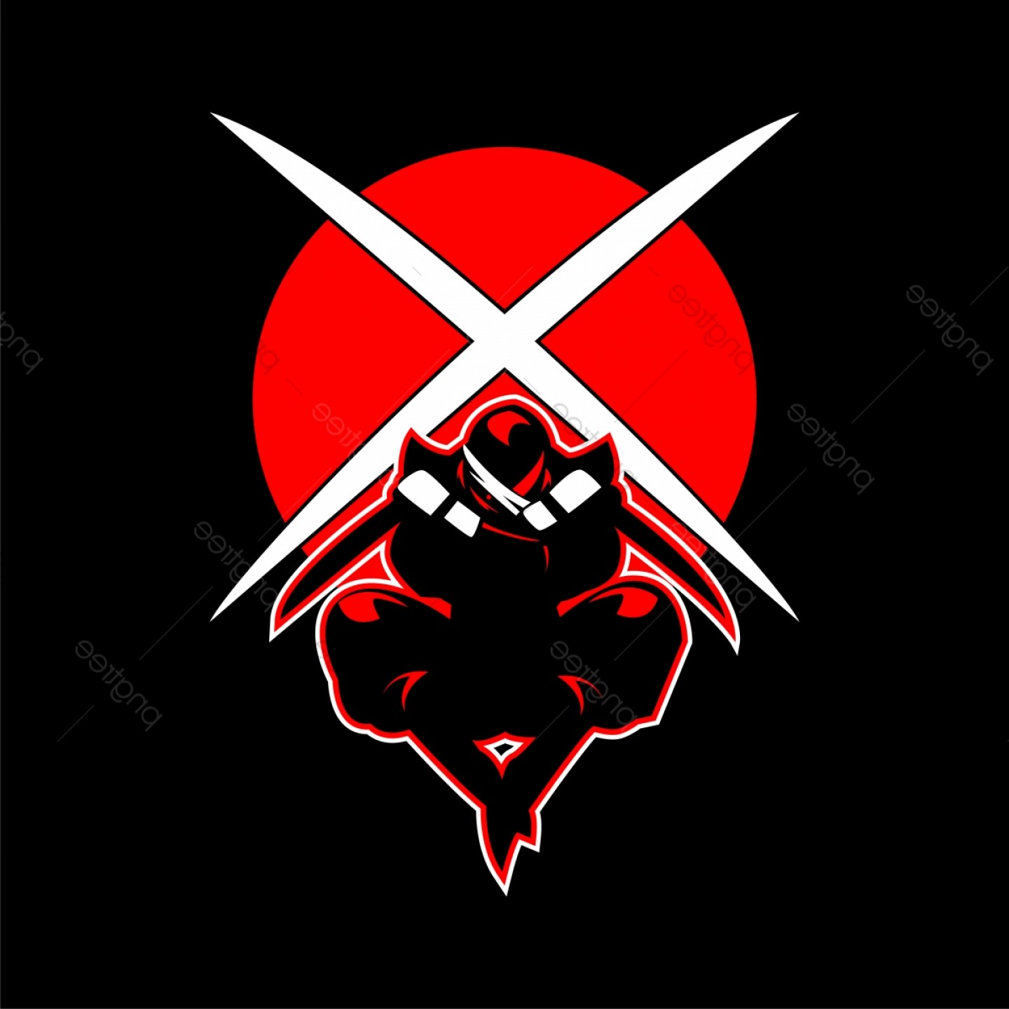 1440x1440 Ninja Slash The Moon Logo Mascot E Sport Hoodamathrun