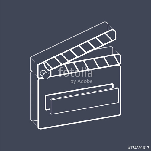 500x500 Illustration Of Movie Slate Vector Stock Image And Royalty Free