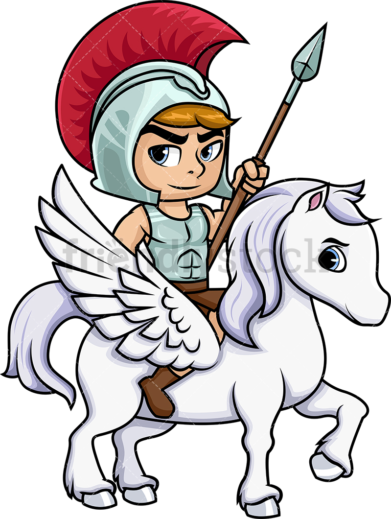799x1060 Bellerophon Slayer Of Monsters Cartoon Vector Clipart