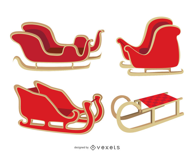 733x570 Isolated Christmas Sleigh Set