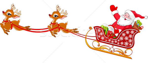 600x256 Santa Claus In Sled Vector Illustration Anna Velichkovsky
