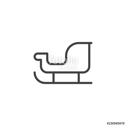 500x500 Santa Claus Sleigh Outline Icon Linear Style Sign For Mobile
