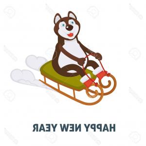 300x300 Christmas Santa Claus Flying In Sleigh Vector Wallkeeper