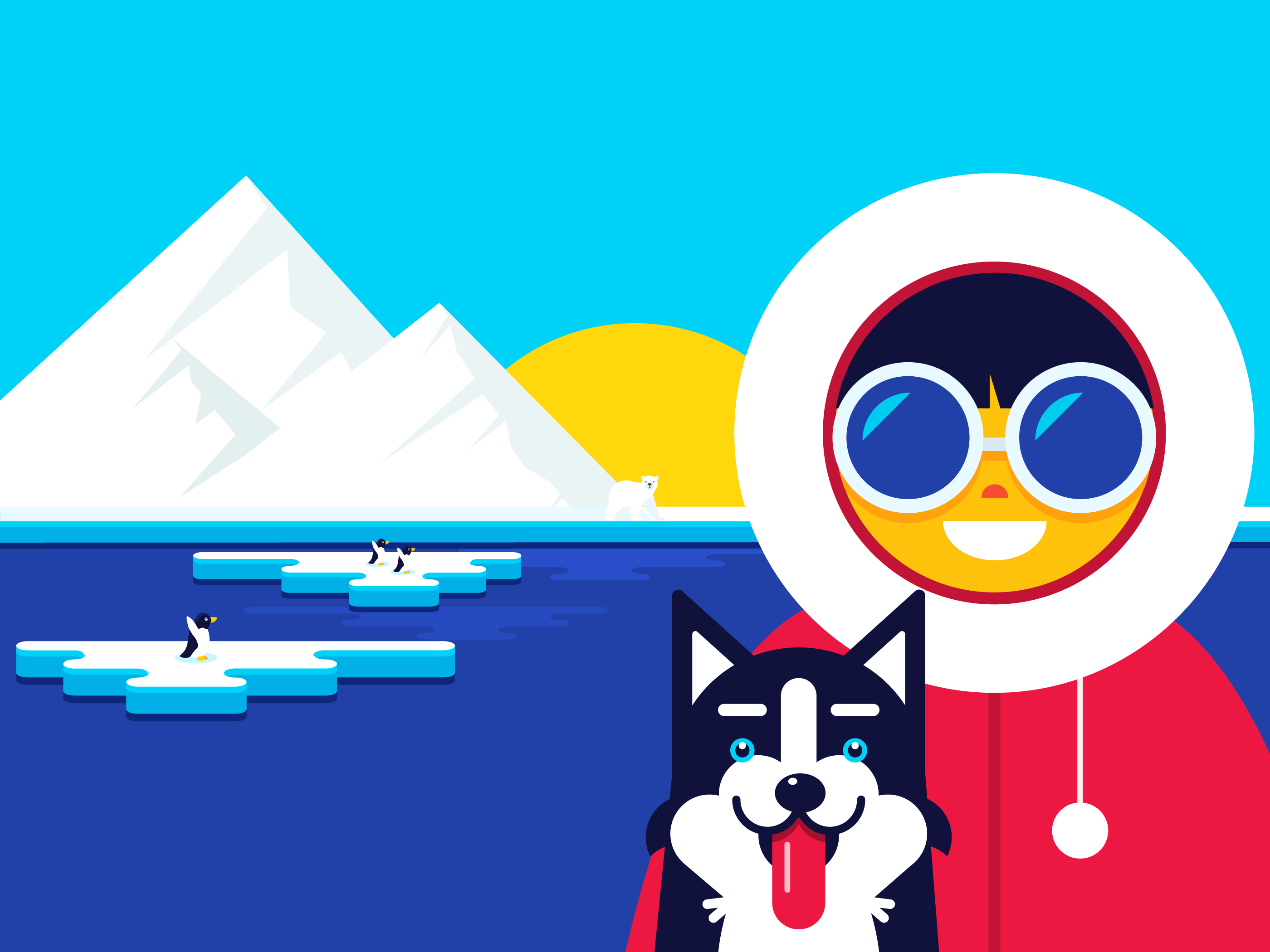 2800x2100 Dog Sled Free Vector Art