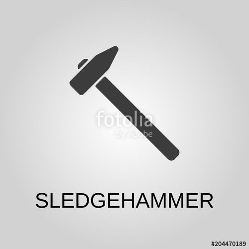500x500 Sledgehammer Icon Sledgehammer Symbol Flat Design Stock