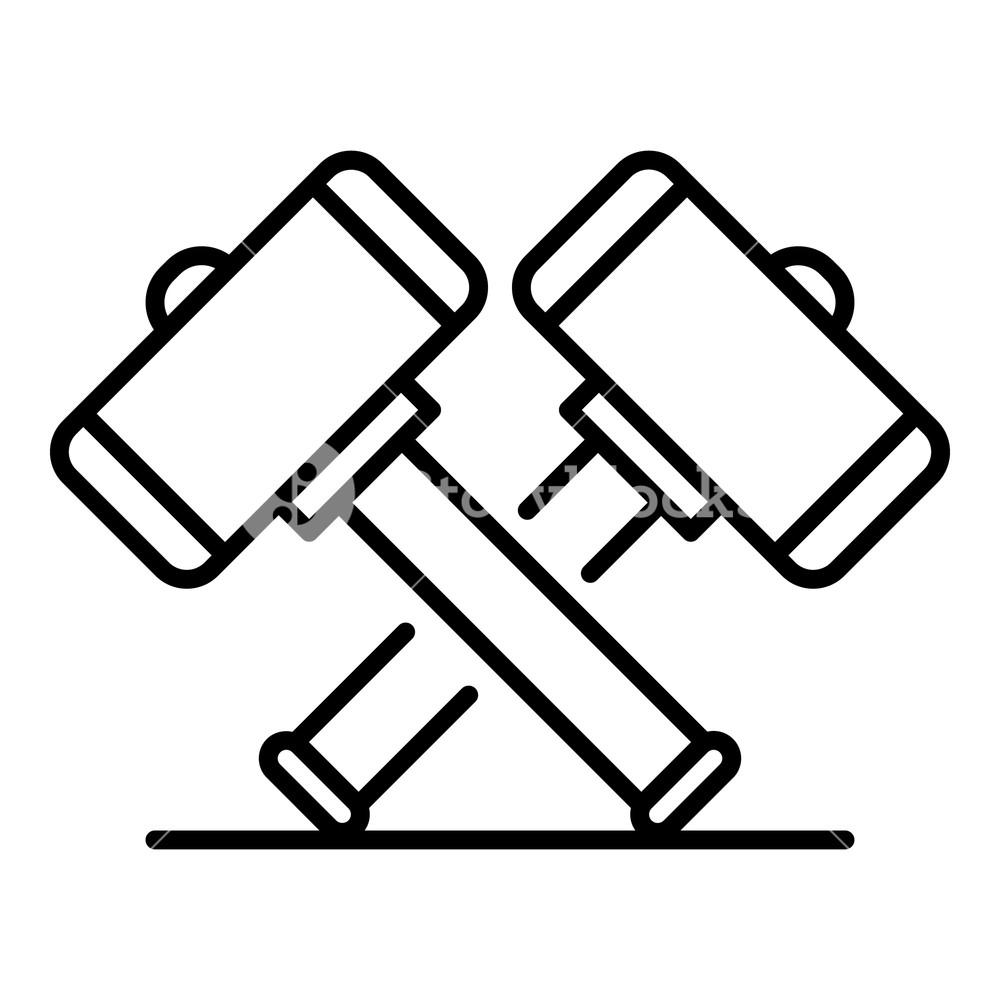 1000x1000 Crossed Sledge Hammer Icon Outline Crossed Sledge Hammer Vector