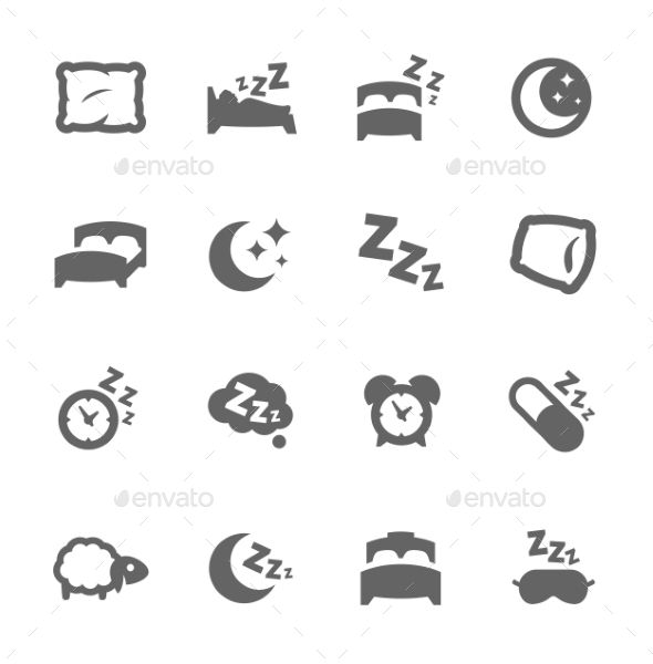 590x600 Simple Set Of Sleep Related Vector Icons For Your Design Vector