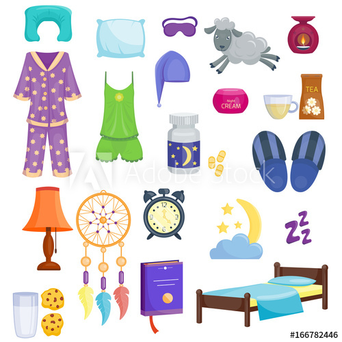 500x500 Sleep Icons Vector Illustration Set Collection Nap Icon Moon Relax