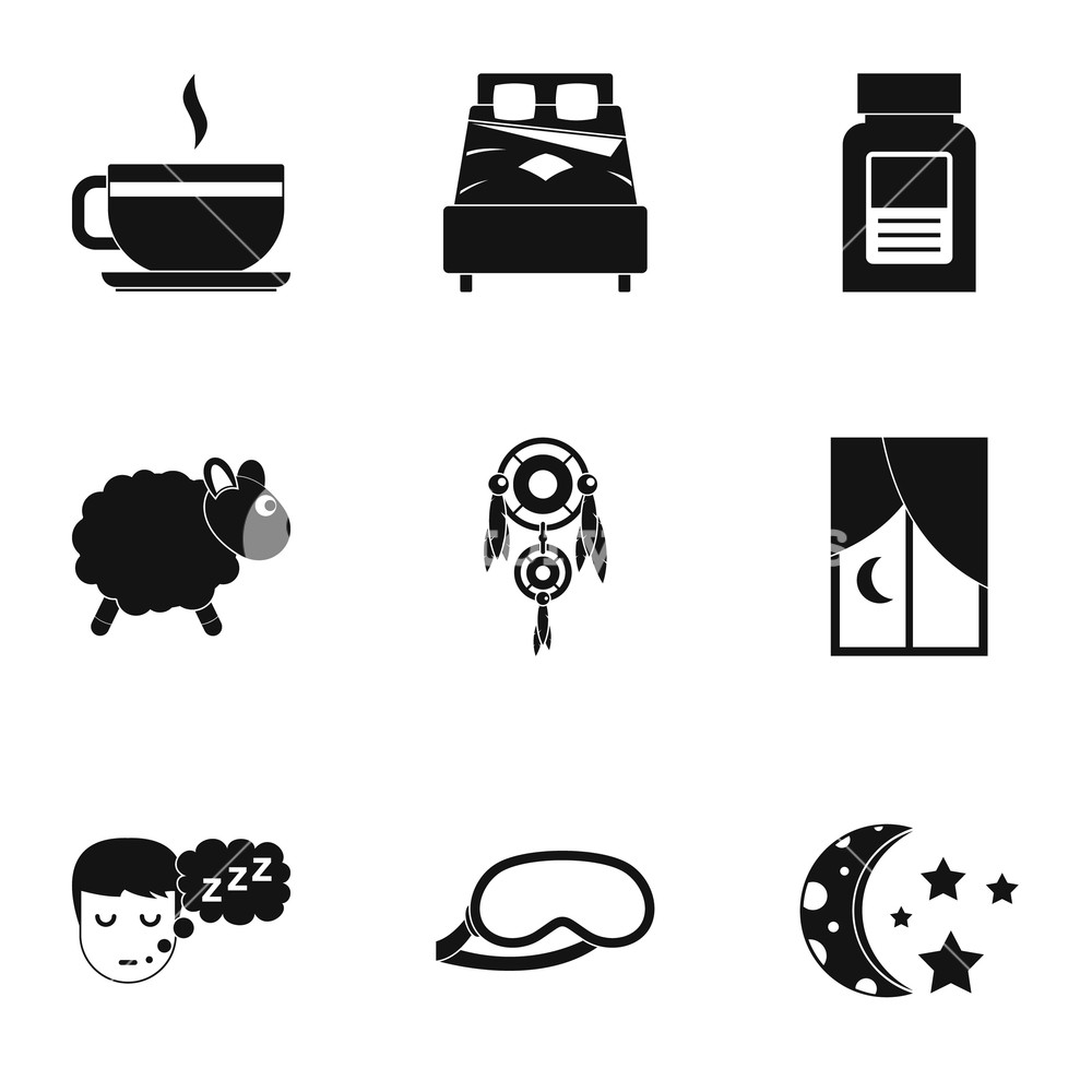 1000x1000 Time To Sleep Icon Set Simple Style Set Of Time To Sleep Vector