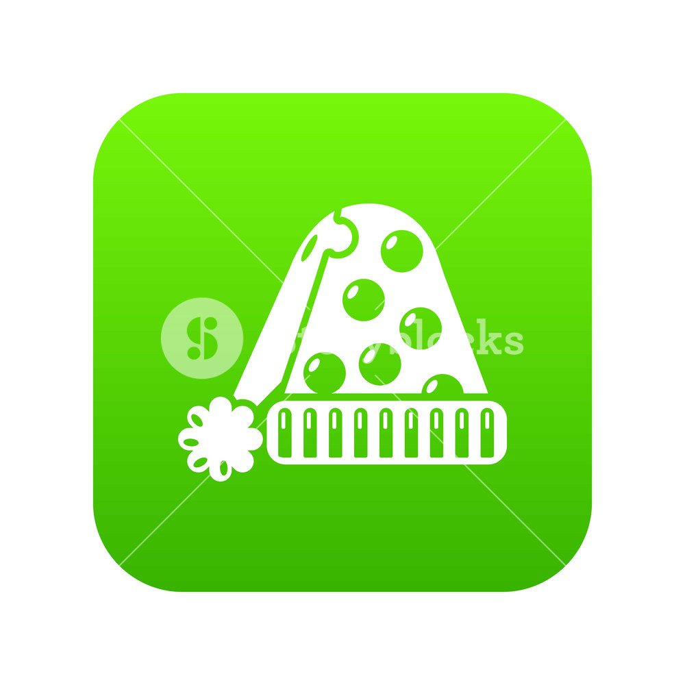 1000x1000 Hat For Sleep Icon Green Vector Isolated On White Background