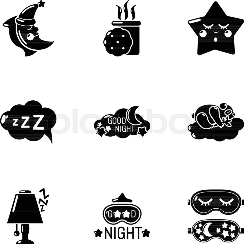 800x800 Sweet Sleep Icons Set Simple Set Of Stock Vector Colourbox
