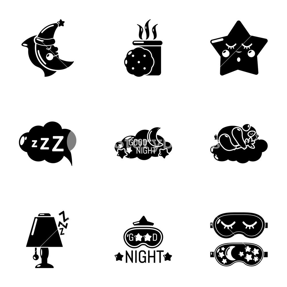 1000x1000 Sweet Sleep Icons Set Simple Set Of Sweet Sleep Vector Icons