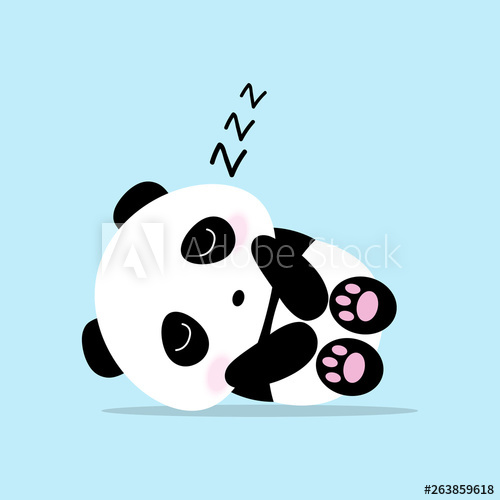 500x500 Cute Panda Cartoon Sleep Vector Vector Concept Illustration