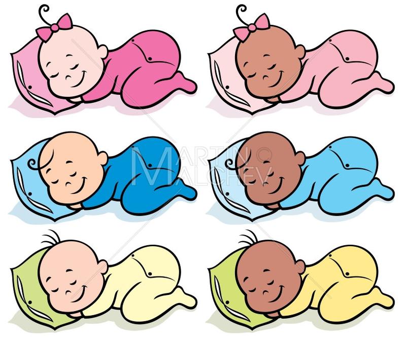 794x667 Sleeping Babies Vector Cartoon Illustration Baby Asleep Etsy