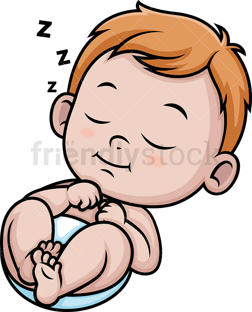 808x1000 Sleeping Baby Cartoon Clipart Vector