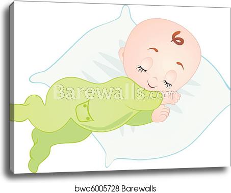 453x379 Sleeping Baby Vector, Canvas Print Barewalls Posters Prints