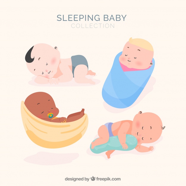 626x626 Sleeping Baby Collection With Flat Design Vector Free Download