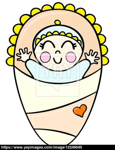 393x512 Sleeping Baby Vector