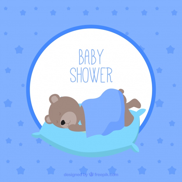 626x626 Baby Vector Card With Sleeping Teddy Bear Vector Free Download