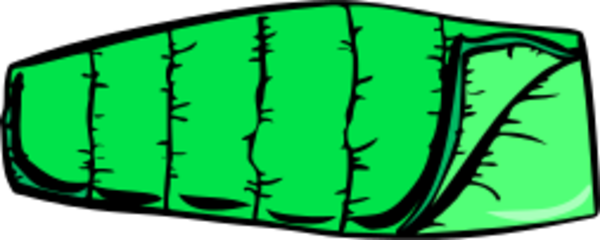 600x240 Blue Sleeping Bag Vector Clip Art