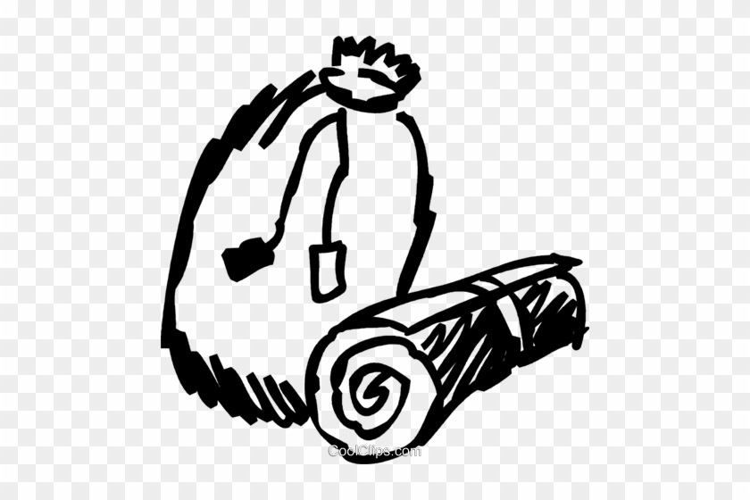 840x560 Sleeping Bag Mattress Royalty Free Vector Clip Art