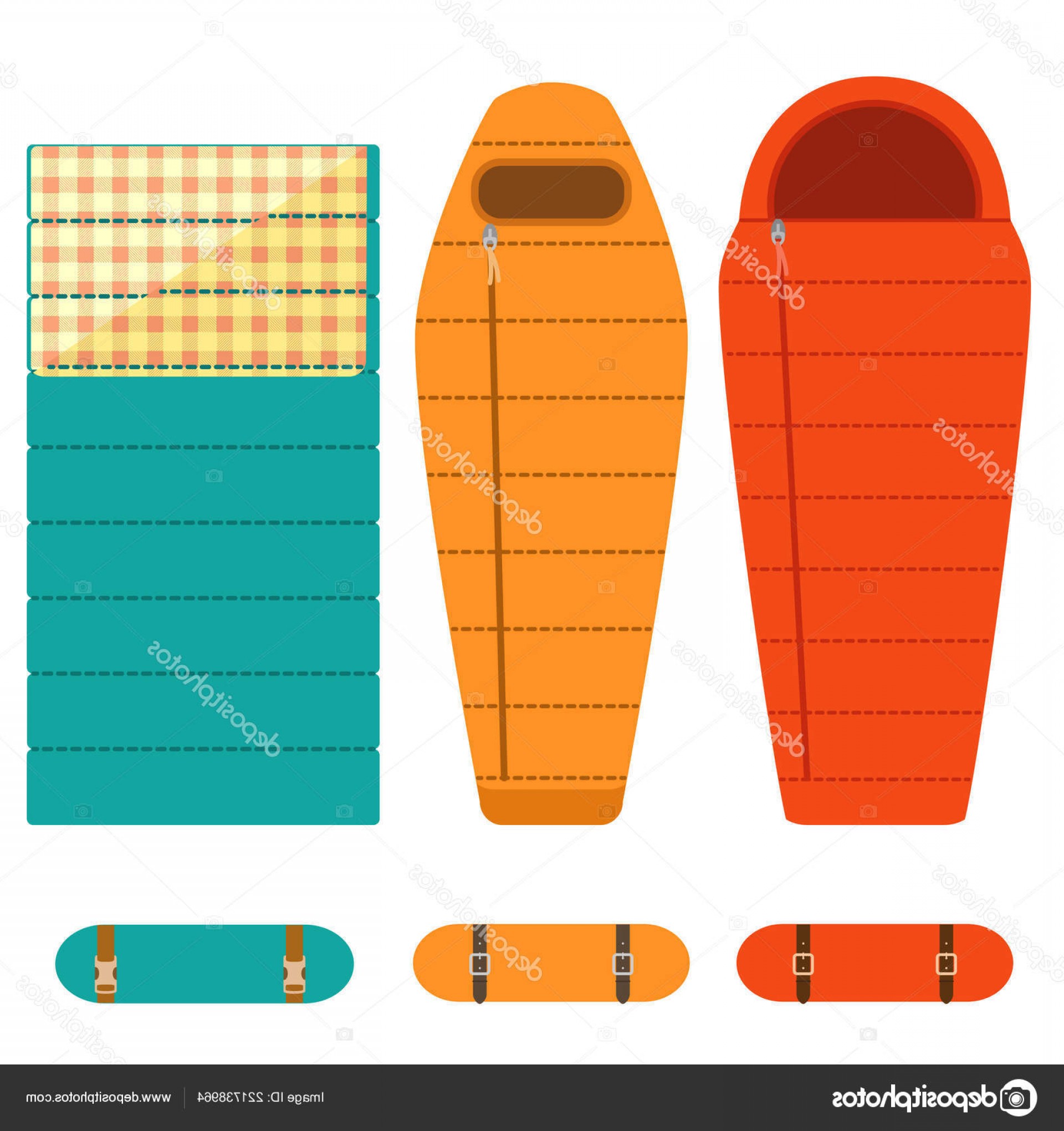 1920x2040 Stock Illustration Camping Tourist Sleeping Bags Set Studiogrfx