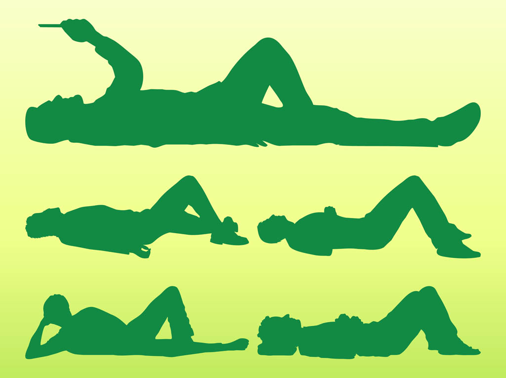 1024x765 Laying Men Silhouettes Vector Art Graphics