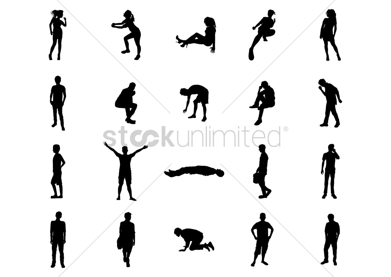 1300x919 Silhouette Of People Vector Image