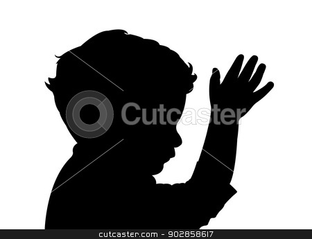450x345 Sleeping Baby Head And Hand Stock Vector
